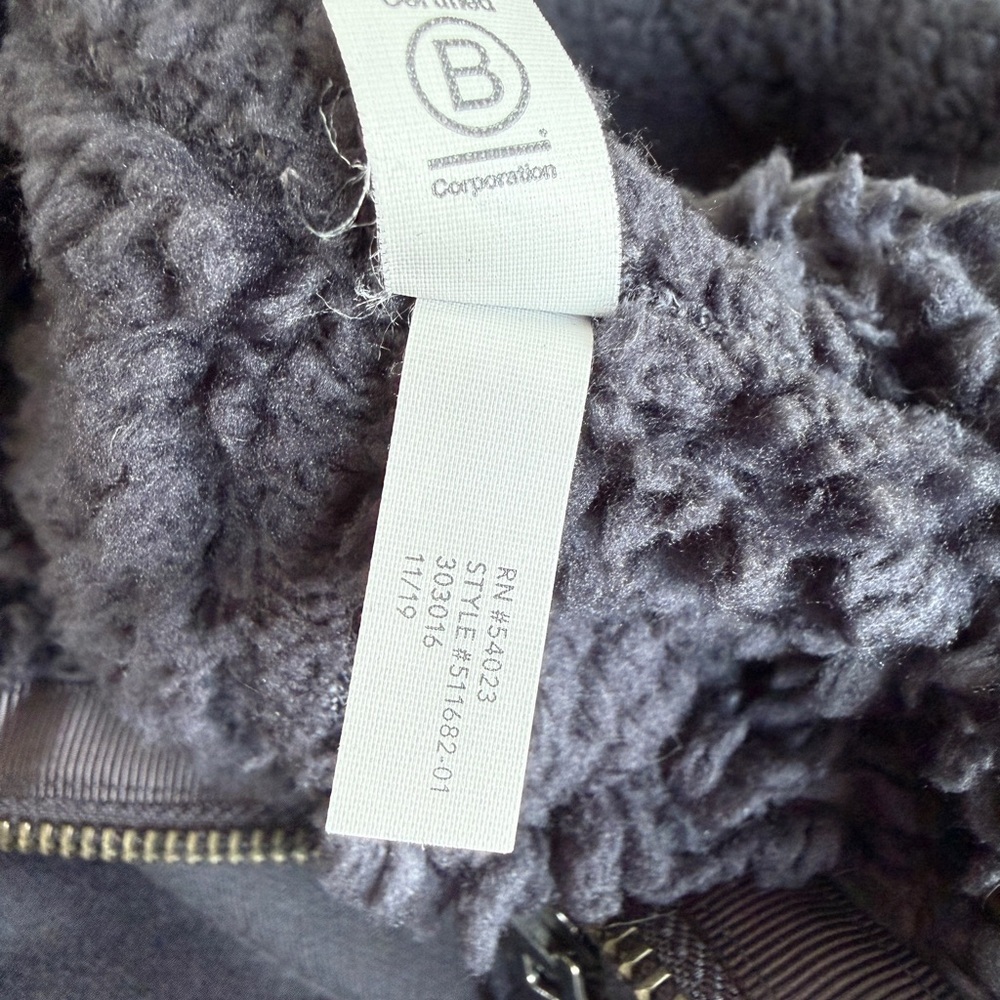 Athleta Cozy Sherpa Jacket Navy Super Soft - Picture 3 of 5